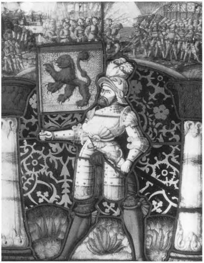 A WARRIOR HOLDING THE BANNER OF SEMPACH