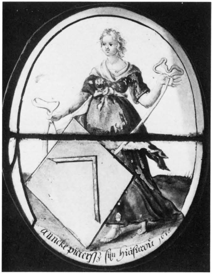 Oval with a Woman Holding a Lozenge with a Hausmark