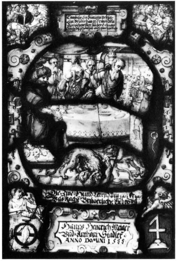 Banquet of Cambyses with the Arms of Meiger and Stadler