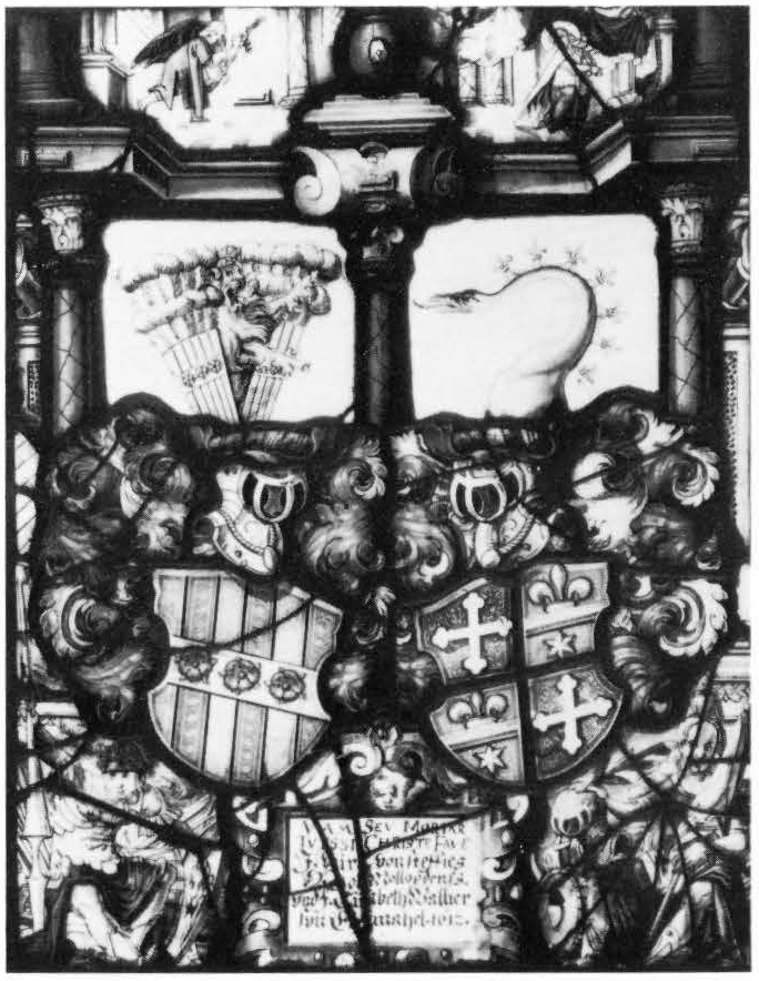 Heraldic Marriage Panel of Von Steffis and Vallier ?, with the Annunciation