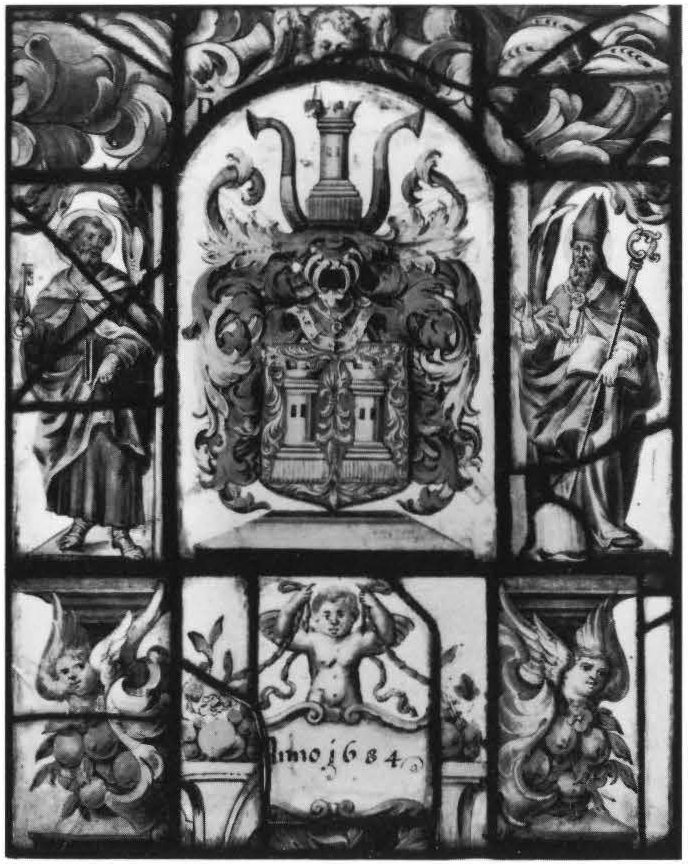 Heraldic Panel with Saint Peter and a Bishop Saint