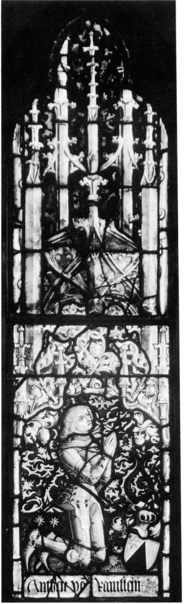 A. Heraldic Panel: Arms of Anton Von Ramstein; B. a Canopy