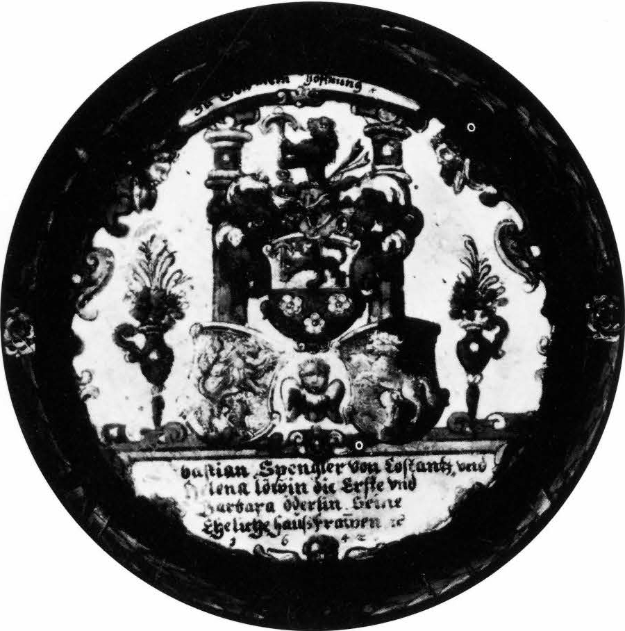 Heraldic Roundel: Arms of Spengler, Lowe, and Oderle