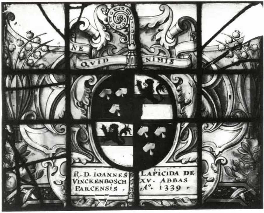 Two Armorial Panels of Abbots of Parc Abbey