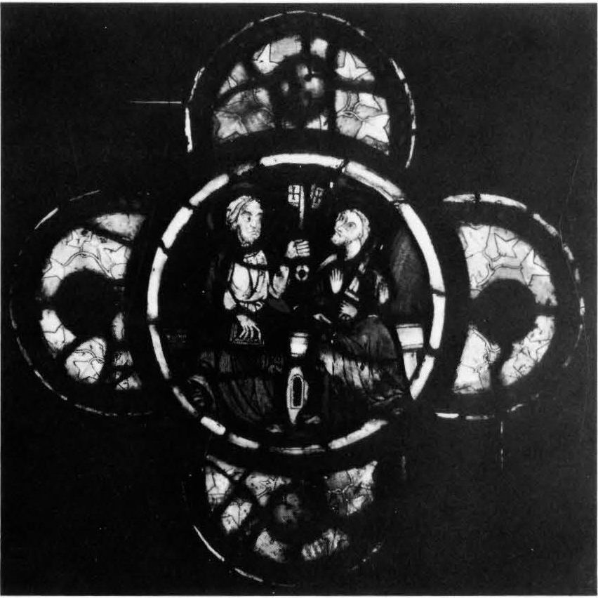 Sts. Peter and Paul with Grisaille Quatrefoil Lobes